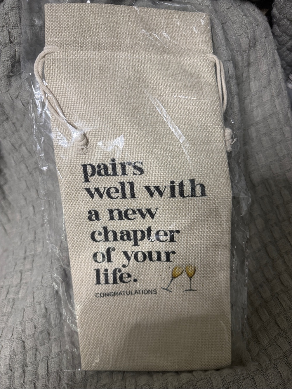 Canvas Wine Bag with Congratulations Text